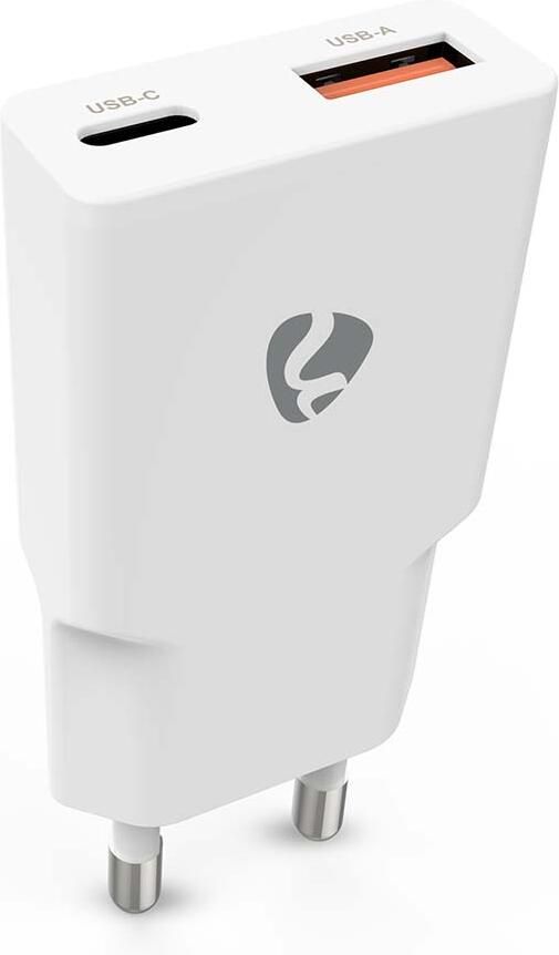 Nedis GaN-oplader | 20 W | PD3.0 | USB-A en USB-C™ | Wit WCHA20WT