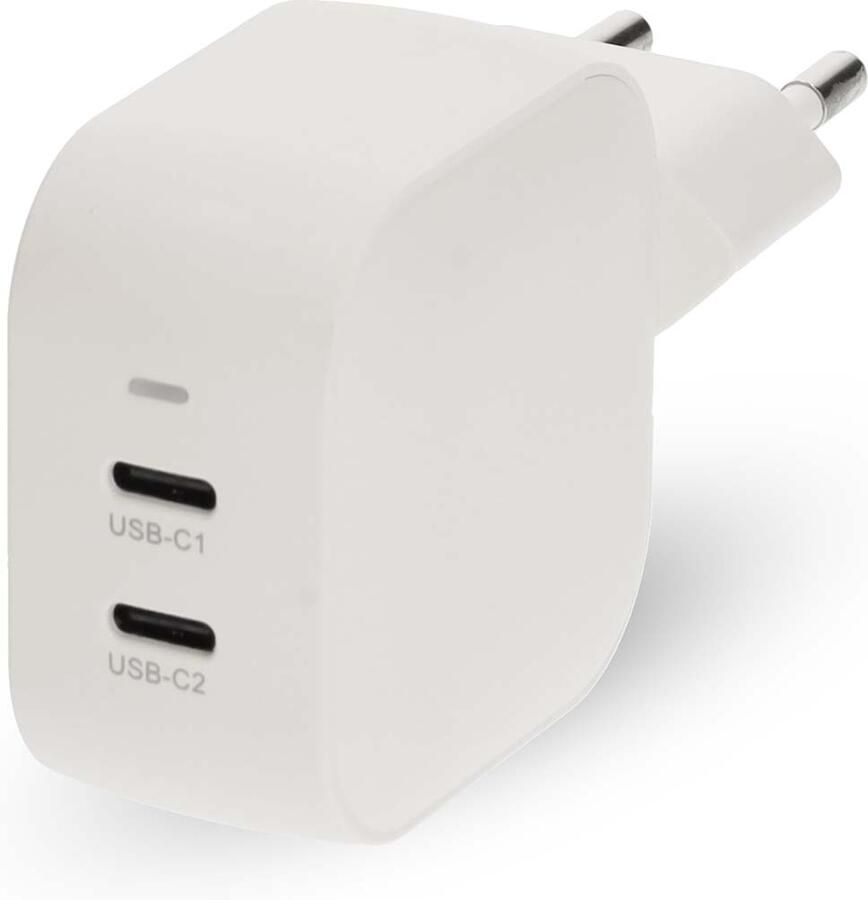 Nedis GaN-oplader | 45 W | PD3.0 | 2x USB-C™ | Wit WGCHA45WWT