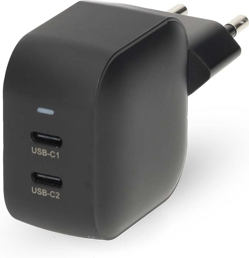 Nedis GaN-oplader | 45 W | PD3.0 | 2x USB-C™ | Zwart WGCHA45WBK
