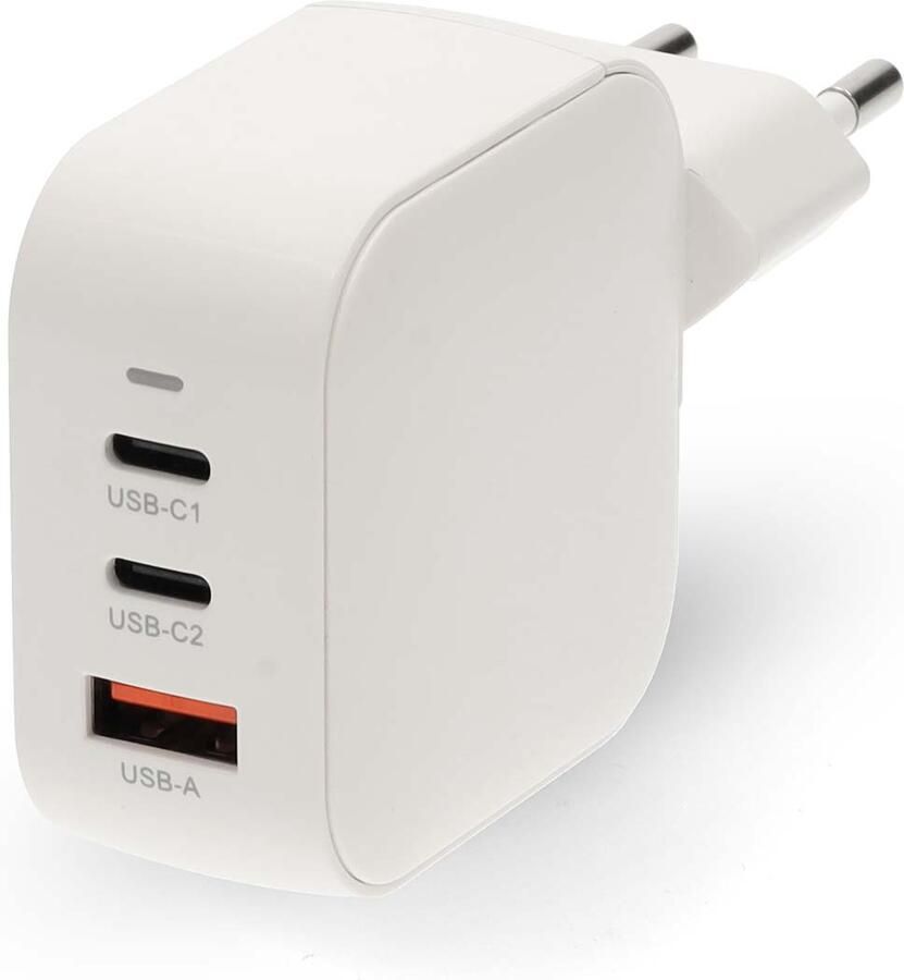 Nedis GaN-oplader | 70 W | PD3.0 | USB-A en 2x USB-C™ | Wit WGCHA70WWT
