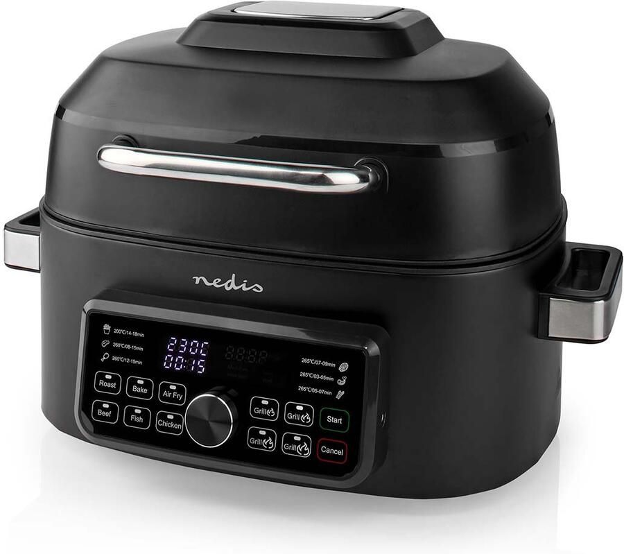 Nedis Heteluchtfriteuse | 6 l | Tijdschakelaar: 120 min | Aantal vooraf ingestelde programma&apos;s: 7 | Digitaal | Zwart KAAFG600BK