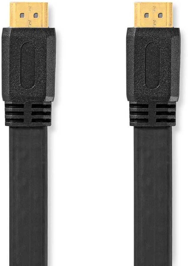 Nedis High Speed ??HDMI™-Kabel met Ethernet | HDMI™ Connector | HDMI™ Connector | 4K@30Hz | 10.2 Gbps | 1.50 m | Plat | PVC | Zwart | Label
