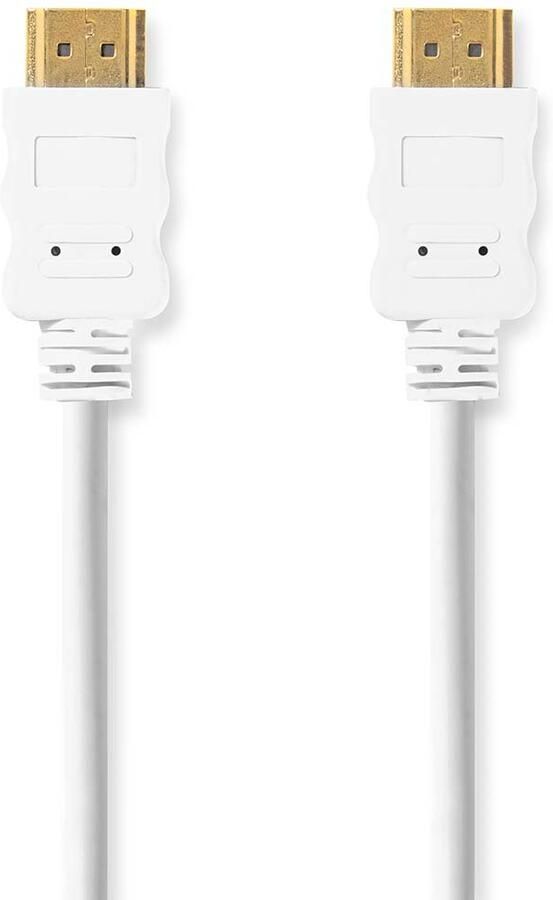 Nedis High Speed ??HDMI™-Kabel met Ethernet | HDMI™ Connector | HDMI™ Connector | 4K@60Hz | ARC | 18 Gbps | 2.00 m | Rond | PVC | Wit | Label