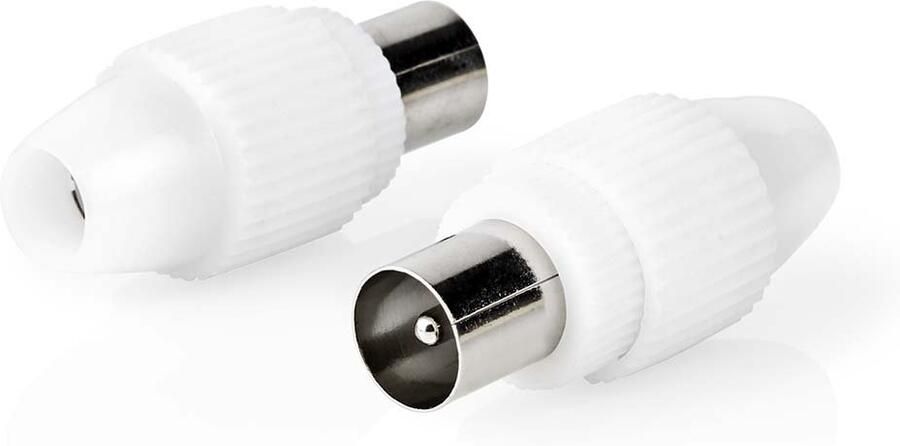 Nedis IEC (Coax) Connector | Recht | Male | Vernikkeld | 75 Ohm | Schroef | Diameter kabelinvoer: 7.0 mm | Metaal Polyvinylchloride (PVC) | Wit | 2