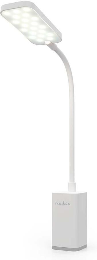 Nedis LED-Bureaulamp | Dimbaar | 1 Lichtmodus | 90 lm | Oplaadbaar | Aanraakfunctie | Wit LTLR10WT