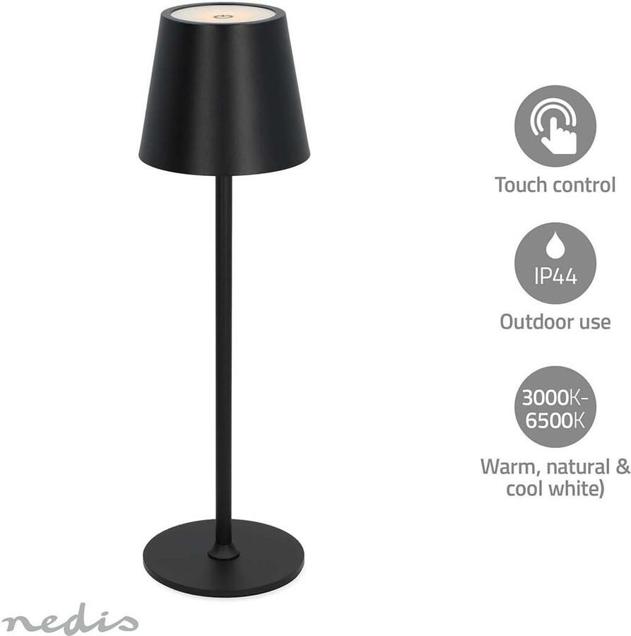 Nedis LED-Tafellamp | LED | 1.8 W | 150 lm | 3000 6000 K | Zwart LTOUT05BK