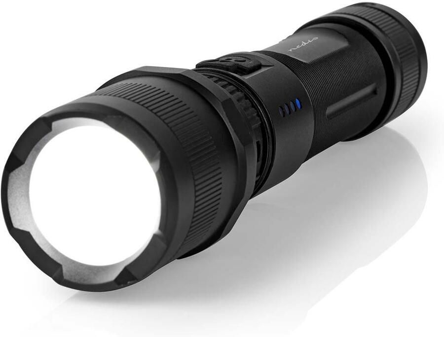 Nedis LED-Zaklamp | Batterij Gevoed | 3.7 V DC | 10 W | Ingebouwde Lithium-Ion | Incl. batterij(en) | Oplaadbaar | Nominale lichtstroom: 1000 lm |