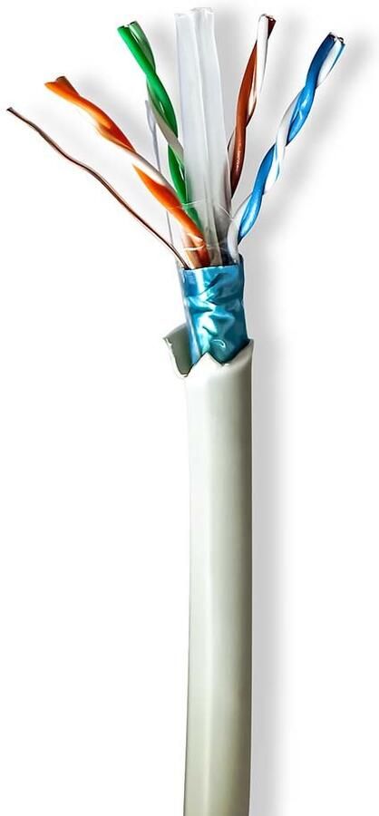 Nedis Netwerk Kabel Rol | CAT6 | Stranded | F UTP | Koper | 50.0 m | Binnenshuis | Rond | LSZH | Grijs | Trekdoos CCBG8526GY50