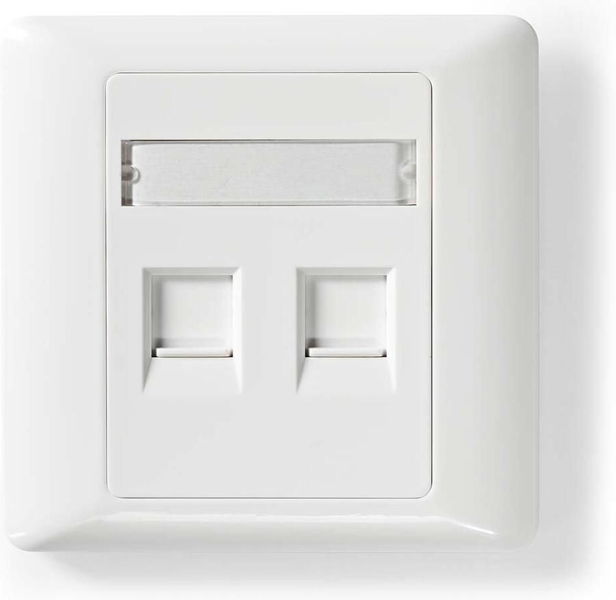 Nedis Netwerk Keystone-voorplaat | Frontplaat RJ45 | 2 poort(en) | ABS | Wit | Doos CCGB89760WT