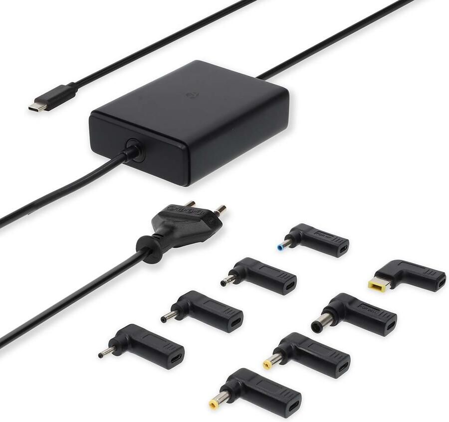 Nedis Notebook-Adapter | GaN | 100 W | 5 9 12 15 20 V DC | 3.0 5.0 A | Gebruikt voor: Notebook Smartphone Tablet | Euro Type-C (CEE