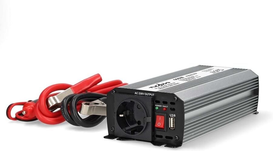 Nedis Omvormer Gemodificeerde Sinusgolf | Ingangsvoltage: 12 V DC | Apparaat stroomoutput: Type F (CEE 7 3) USB-A | 600 W | Piekvermogen: 1200 W |