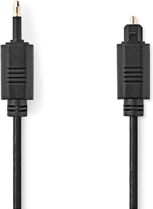 Nedis Optische Audiokabel | TosLink Male | Mini-Toslink | 1.00 m | Rond | PVC | Zwart | Label CAGL25100BK10