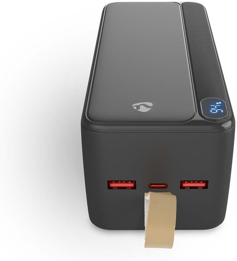 Nedis Powerbank | 10.000 mAh | 20 W | USB-C™ en 2x USB-A | Display PBKPD20W325BK