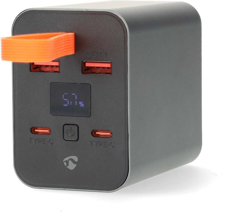 Nedis Powerbank | 30.000 mAh | 100 W | 2x USB-C™ en 2x USB-A | Display PBKPD100W25BK