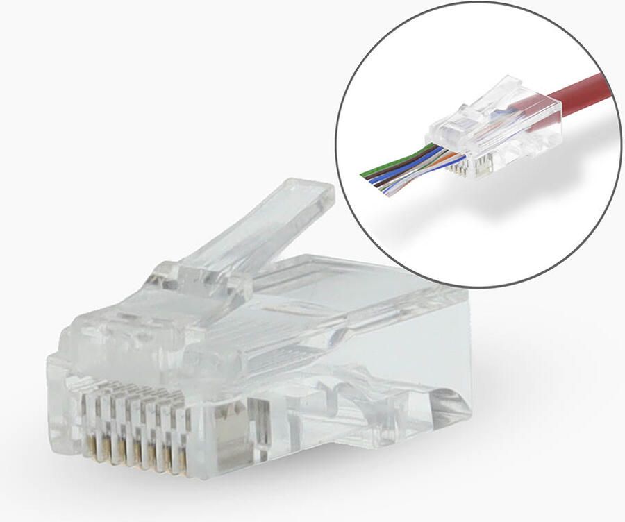 Nedis RJ45-doorsteekconnector | CAT6 UTP | Massieve soepele kabel | 10 stuks | Transparant CCGB89308TP