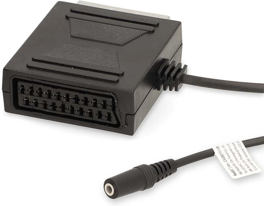 Nedis SCART-Kabel | SCART Male | SCART Female 3 5 mm Female | Vernikkeld | 480p | 0.20 m | Rond | PVC | Zwart | Doos CVGB31930BK02