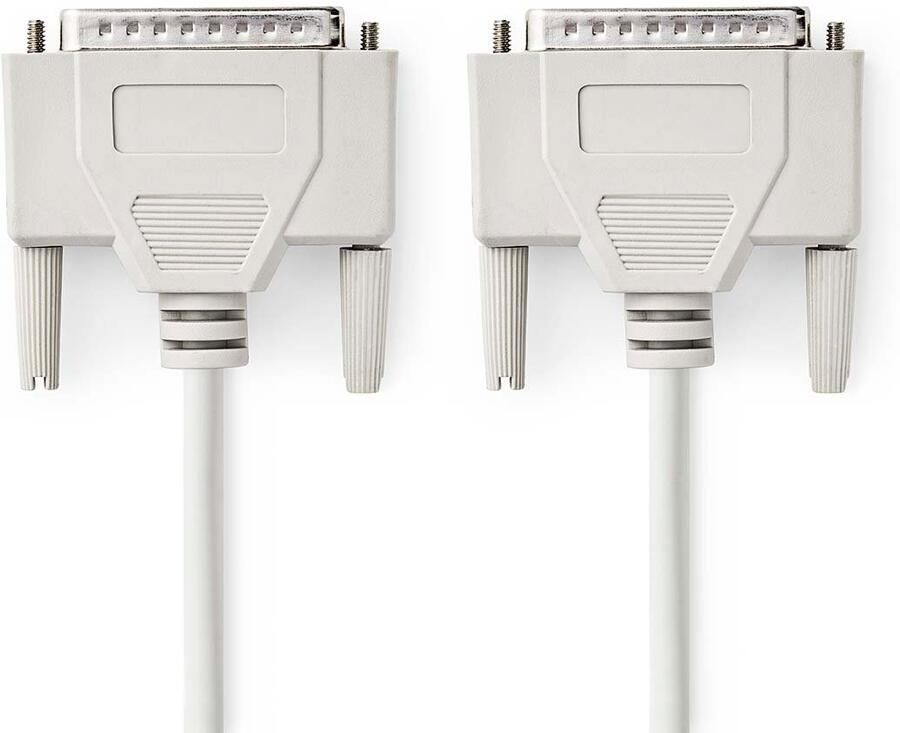 Nedis Seriële Kabel | D-SUB 25-Pins Male | D-SUB 25-Pins Male | Vernikkeld | 2.00 m | Rond | PVC | Ivoor | Label CCGL52100IV20