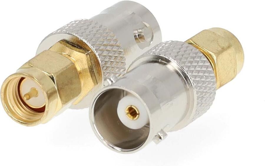 Nedis SMA-Adapter | SMA Male | BNC Female | Verguld | 50 Ohm | Recht | Koper | Goud | 2 Stuks | Doos CSGB02961GD