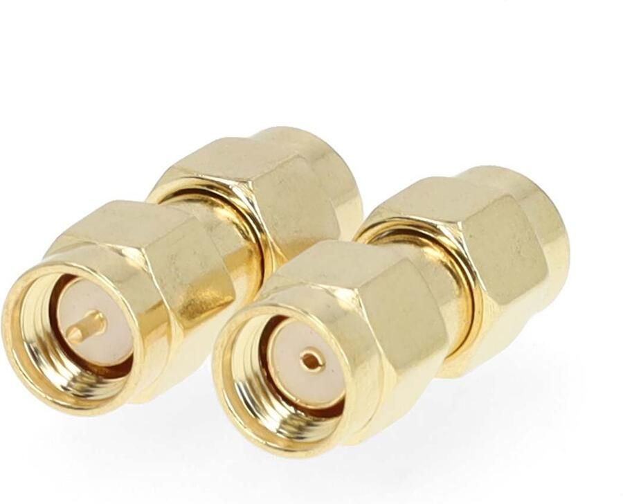Nedis SMA-Adapter | SMA Male Omgekeerde Polariteit | SMA Male | Verguld | 50 Ohm | Recht | Koper | Goud | 2 Stuks | Doos CSGB02110GD