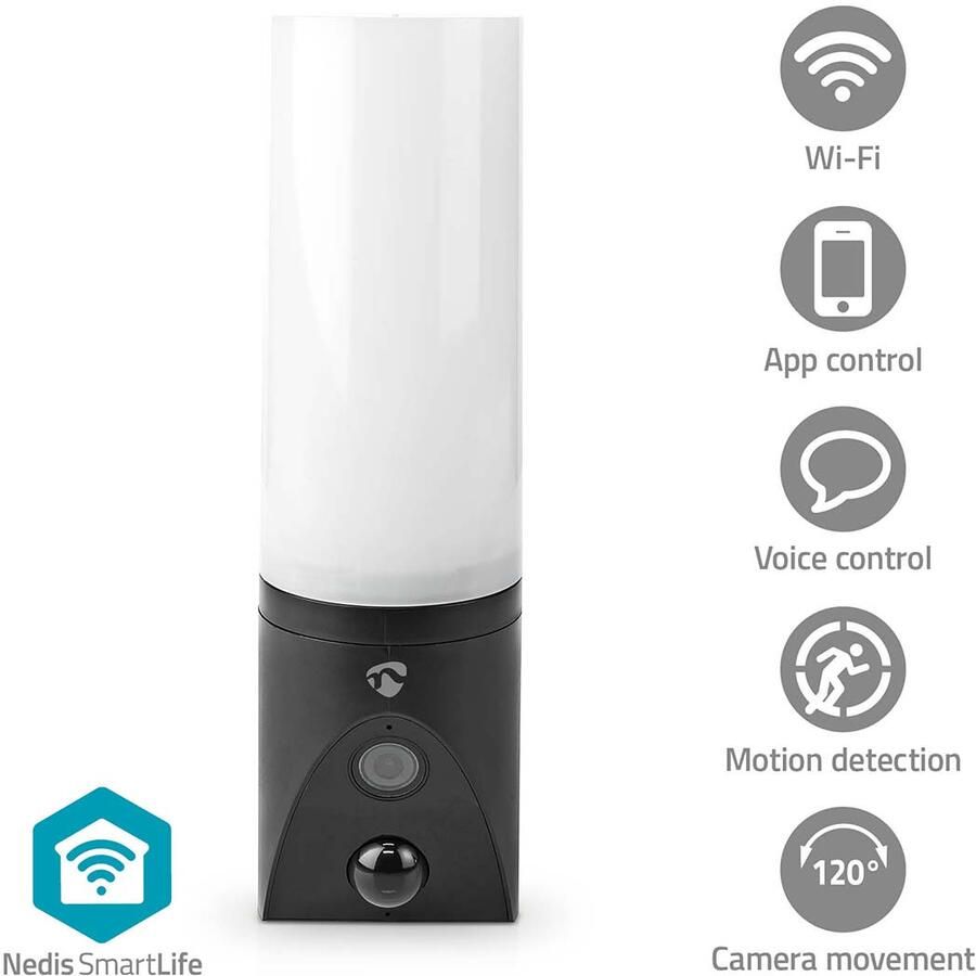 Nedis SmartLife buitencamera | Full HD 1080p | Draaien en kantelen | Bewegingssensor | IP65 WIFICOL20BK
