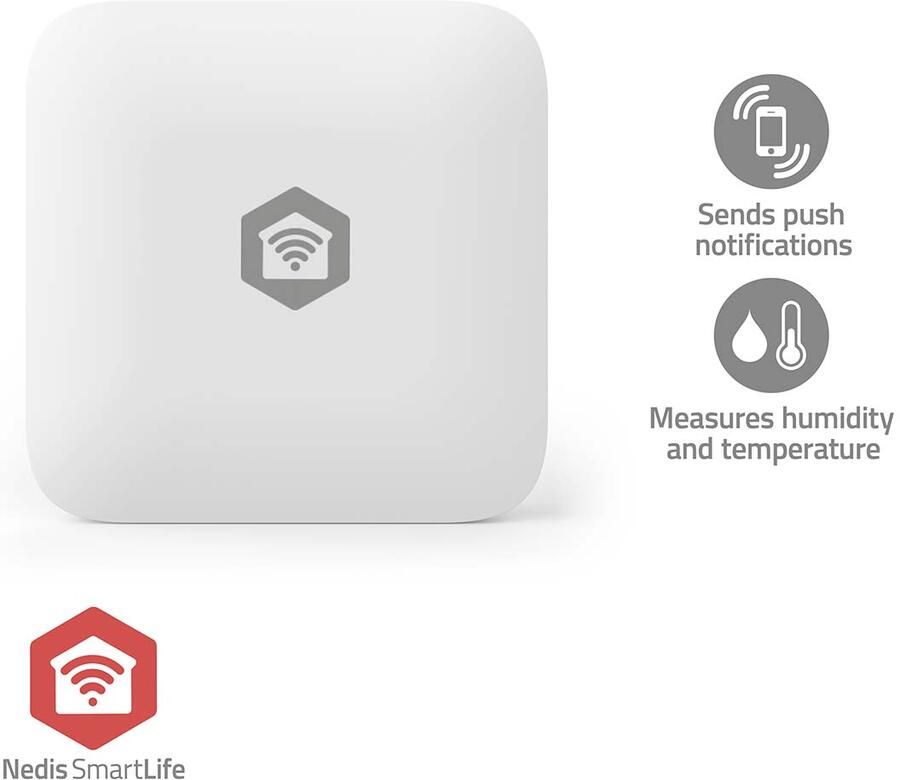 Nedis SmartLife Klimaatsensor | Zigbee 3.0 | Batterij Gevoed | Android™ IOS | Wit ZBSC11WT