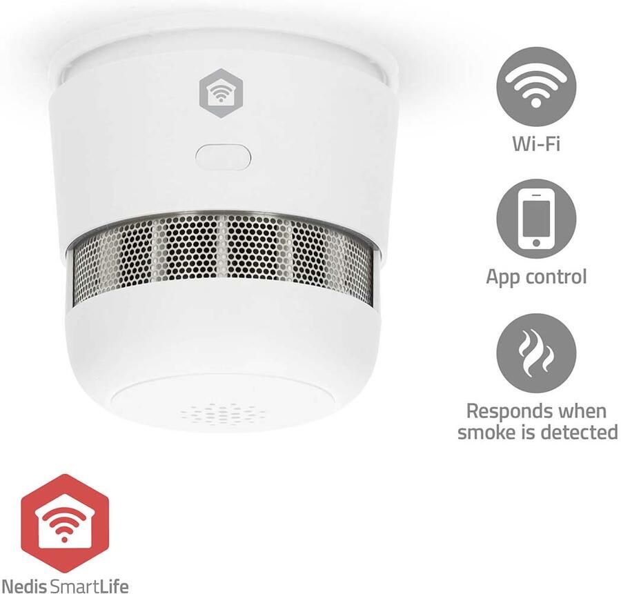 Nedis SmartLife rookmelder | Zigbee 3.0 | 10-jarige sensor | 85 dB | Wit ZBDS11WT