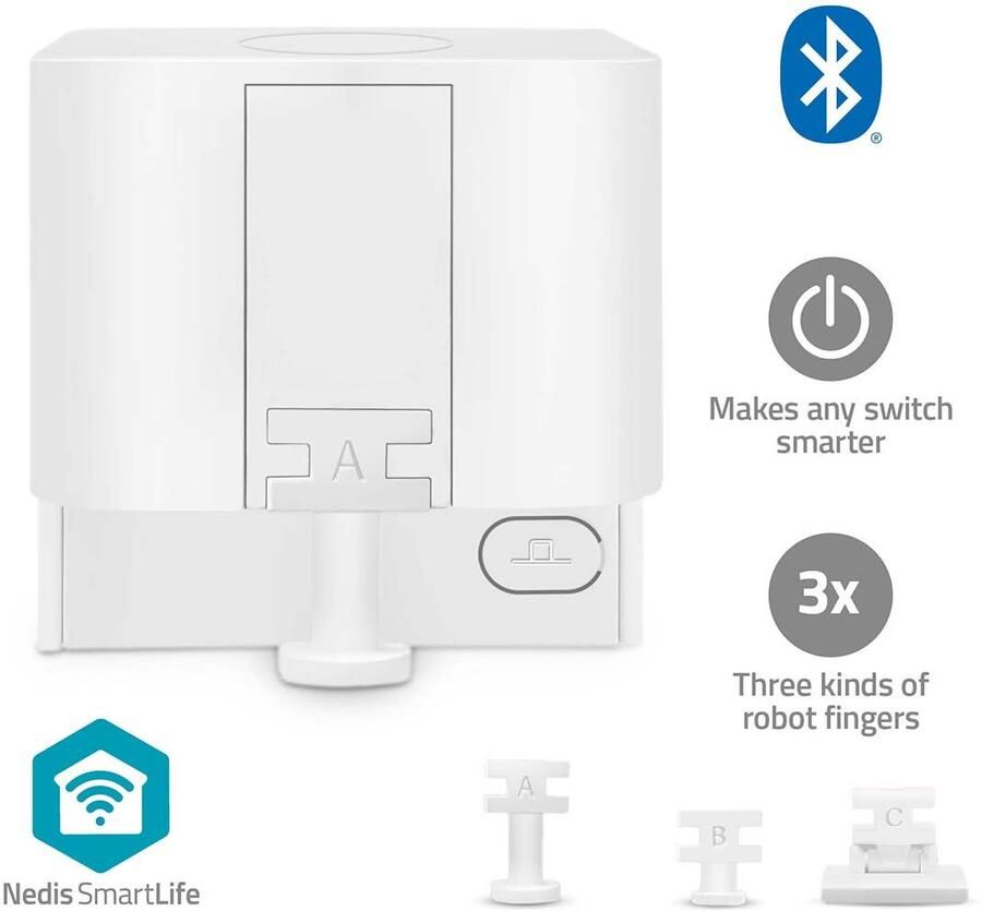 Nedis SmartLife-vingerrobot | CR2 | 1000 mAh | Bluetooth | Drie soorten vingers BTSFR10WT