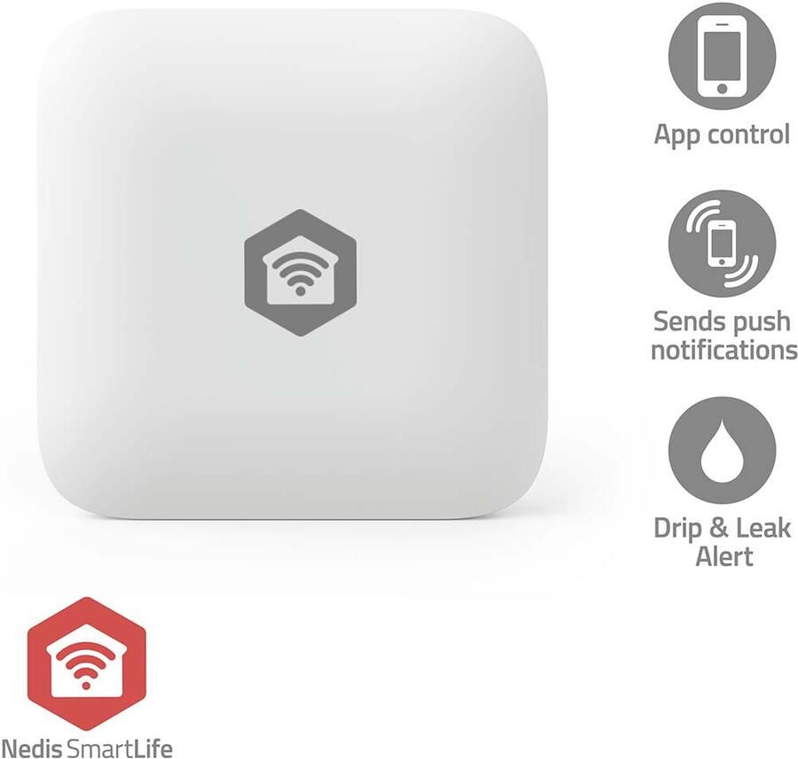 Nedis SmartLife waterdetector | Zigbee 3.0 | Batterijduur tot 12 maanden | Wit ZBSW11WT