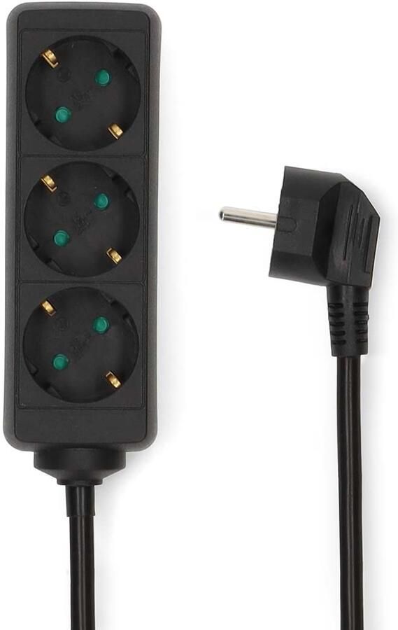 Nedis Stekkerdoos | Randaarde stekker Type F (CEE 7 7) | 3-wegs | 1.50 m | 3680 W | 16 A | Zwart ESOC315F1BK