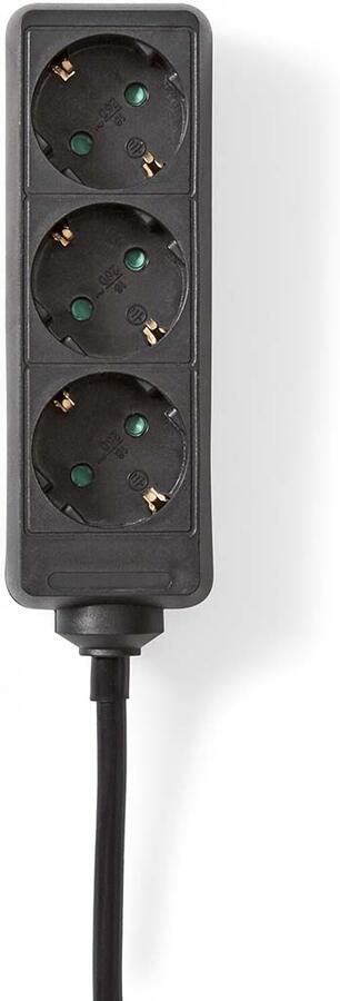 Nedis Stekkerdoos | Randaarde stekker Type F (CEE 7 7) | 3-wegs | 5.00 m | 3680 W | 16 A | Zwart ESOC350F1BK