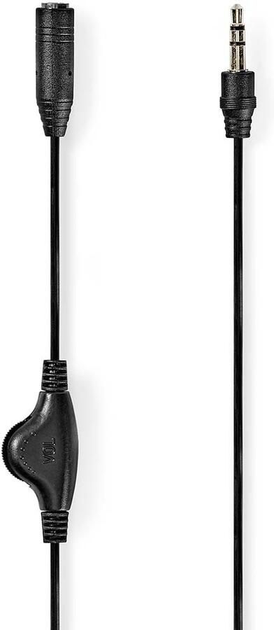 Nedis Stereo-Audiokabel | 3 5 mm Male | 3 5 mm Female | Vernikkeld | 1.00 m | Rond | Label CAGL22090BK10