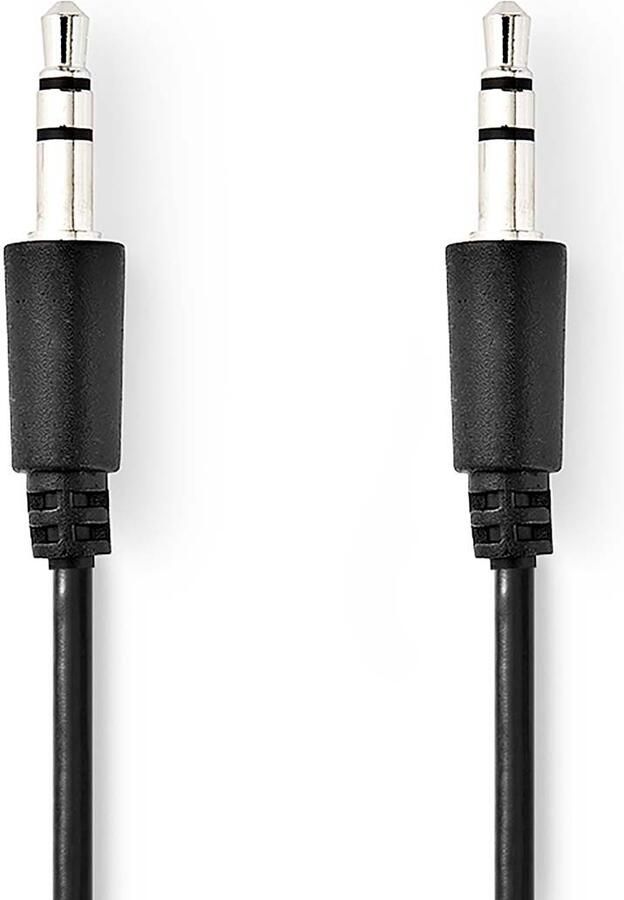 Nedis Stereo-Audiokabel | 3 5 mm Male | 3 5 mm Male | Vernikkeld | 1.00 m | Rond | Zwart | Label CAGL22005BK10