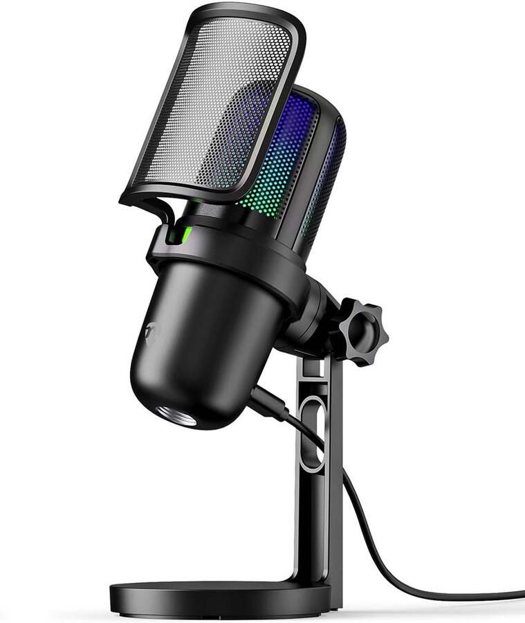 Nedis Streaming- en Gamingmicrofoon | Gebruikt voor: Desktop Notebook | USB Type-A | Aan uit knop | POP Filter GSMIC210BK