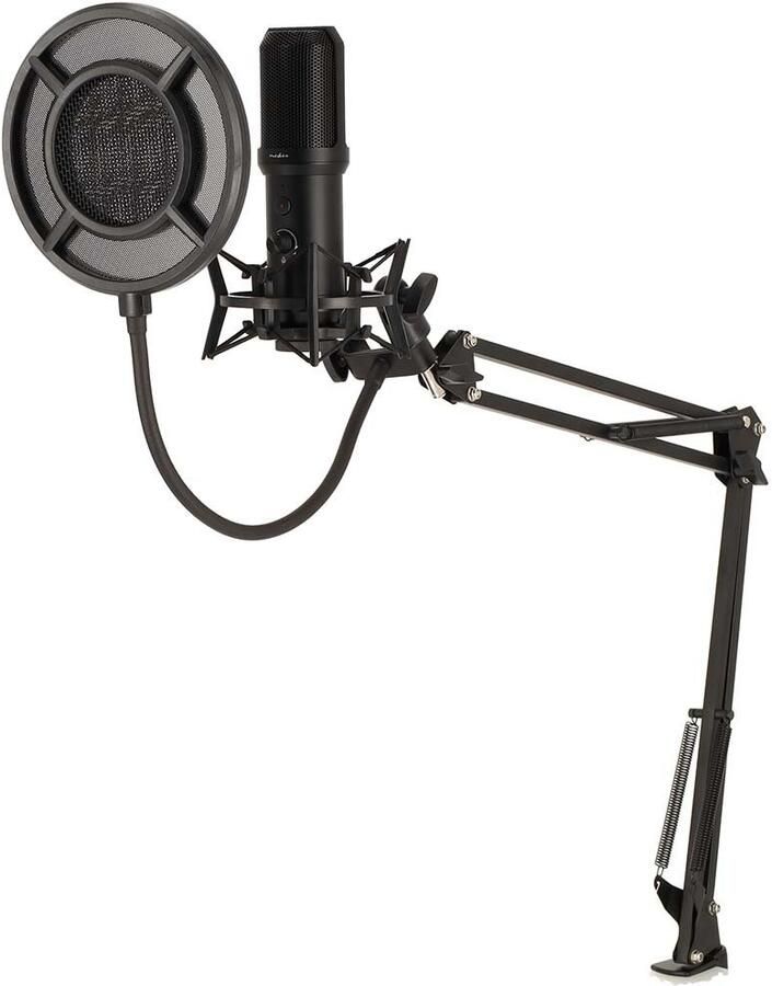 Nedis Streaming- en Gamingmicrofoon | Gebruikt voor: Desktop Notebook | USB Type-A | Aan uit knop | POP Filter GSMIC410BK