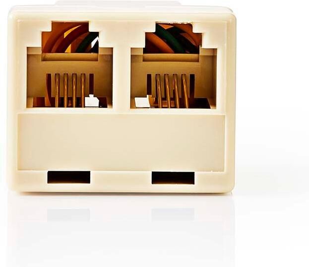 Nedis Telecom-Wandcontactdoos | Type Aansluiting: RJ11 | RJ11 Female | 2x RJ11 (4 6) Female | Splitter | ABS | Ivoor | Doos CTGB90990IV