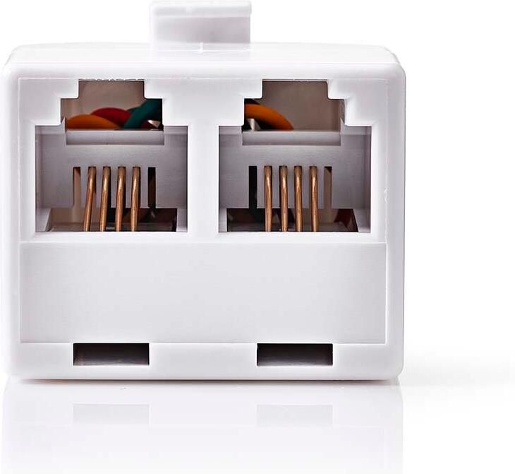 Nedis Telecom-Wandcontactdoos | Type Aansluiting: RJ11 | RJ11 Male | 2x RJ11 (4 6) Female | Splitter | ABS | Wit | Doos CTGB90995WT