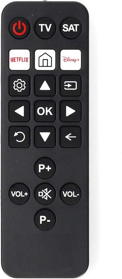 Nedis Universele Afstandsbediening | Voorgeprogrammeerd | 2 Apparaten | Disney + Button Netflix Knop | Infrarood | Zwart TVRC23SNBK