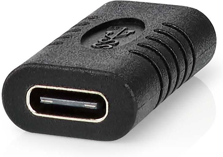 Nedis USB-C™ Adapter | USB 3.2 Gen 2 | USB-C™ Female | USB-C™ Female | 4K@60Hz | 10 Gbps | Rond | Vernikkeld | Zwart | Doos CCGB64900BK