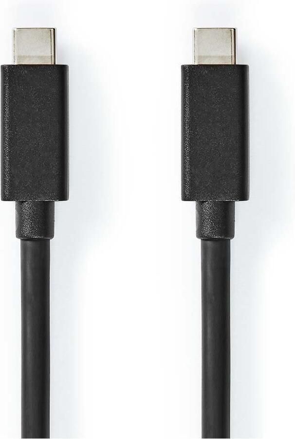 Nedis USB-Kabel | USB 3.2 Gen 2 | USB-C™ Male | USB-C™ Male | 100 W | 4K@60Hz | 20 Gbps | Vernikkeld | 1.00 m | Rond | PVC | Zwart | Label