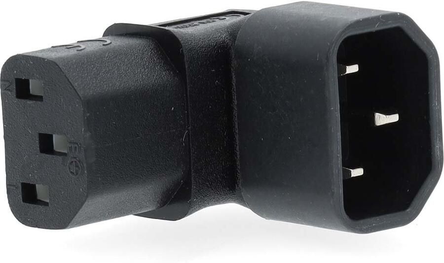 Nedis Verlengstekker | IEC-320-C13 | IEC-320-C14 | 90° Gehoekt | Vernikkeld | PVC | Zwart | Doos | 1 Stuks CEGB1190BK - Foto 1
