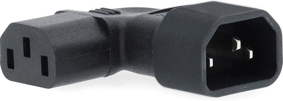 Nedis Verlengstekker | IEC-320-C13 | IEC-320-C14 | Links Gehoekt | Vernikkeld | PVC | Zwart | Doos | 1 Stuks CEGB11903BK