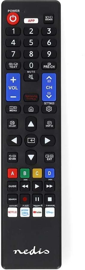 Nedis Vervangende Afstandsbediening | Geschikt voor: Samsung | Voorgeprogrammeerd | 1 Apparaat | Amazon Prime Disney + Button Netflix Knop |