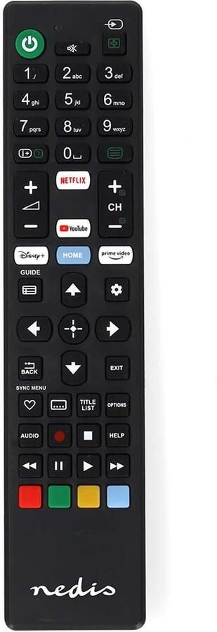 Nedis Vervangende Afstandsbediening | Geschikt voor: Sony | Vast | 1 Apparaat | Amazon Prime Disney + Button Netflix Knop Youtube Knop |