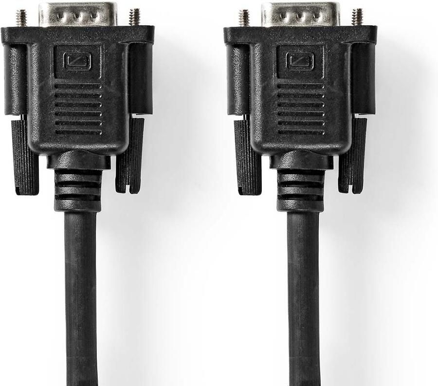 Nedis VGA-Kabel | VGA Male | VGA Female 15p | Vernikkeld | Maximale resolutie: 1280x800 | 2.00 m | Rond | ABS | Zwart | Label CCGL59100BK20