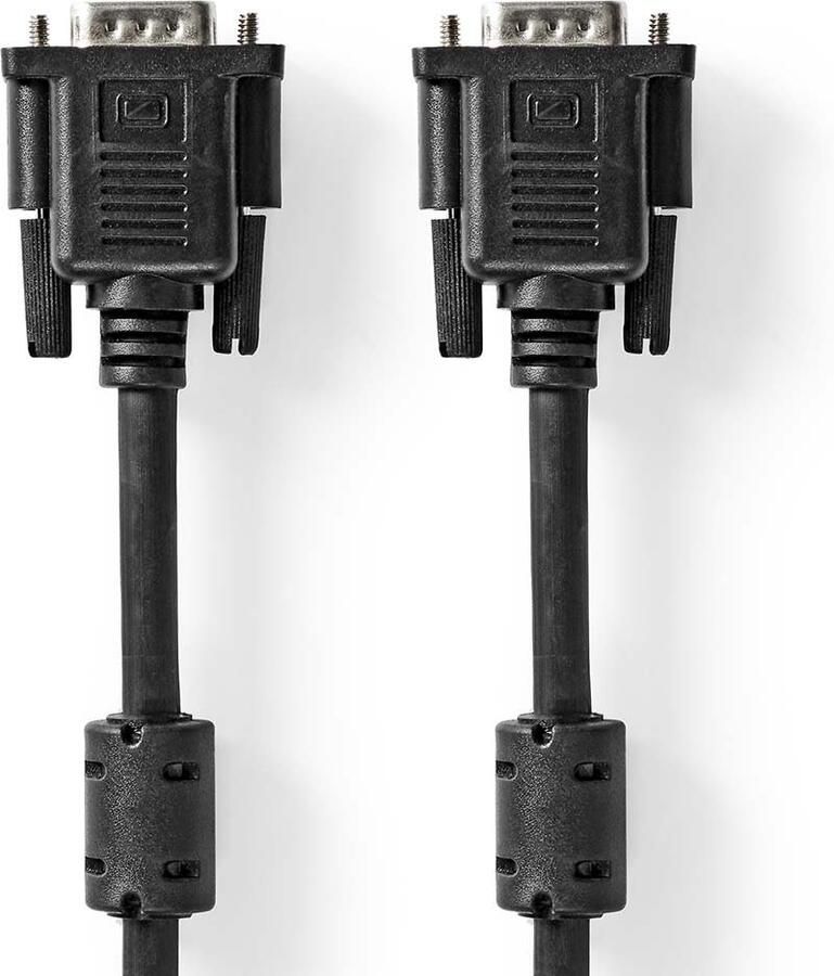 Nedis VGA-Kabel | VGA Male | VGA Male | Vernikkeld | Maximale resolutie: 1280x768 | 2.00 m | Rond | ABS | Zwart | Label CCGL59000BK20