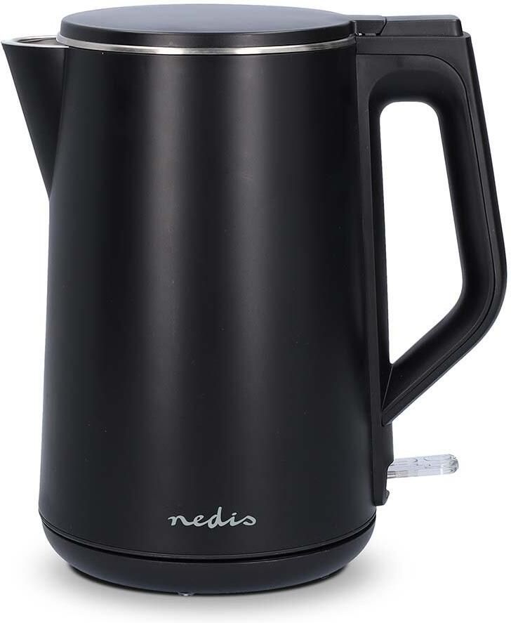 Nedis Waterkoker | 1.5 l | Kunststof | Zwart | 360 graden draaibaar | Verborgen verwarmingselement | Strix -controller | Droogkookbeveiliging