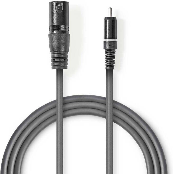 Nedis Ongebalanceerde Audiokabel | XLR 3-Pins Male | RCA Male | 1.5 m | Donkergrijs | 1 stuks COTH15205GY15