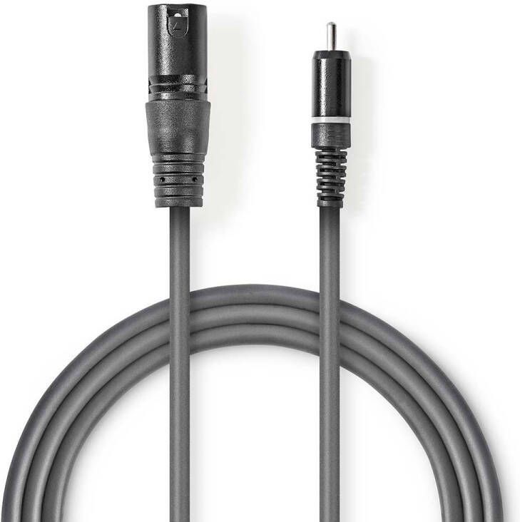 Nedis Ongebalanceerde Audiokabel | XLR 3-Pins Male | RCA Male | 3 m | Donkergrijs | 1 stuks COTH15205GY30