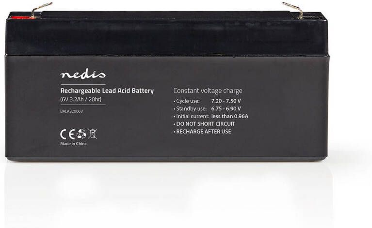 Nedis Oplaadbare Loodaccu | Lead-Acid | 6 V | 3200 mAh | 1 stuks BALA32006V