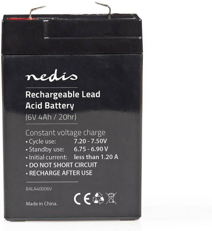 Nedis Oplaadbare Loodaccu | Lead-Acid | 6 V | 4000 mAh | 1 stuks BALA40006V